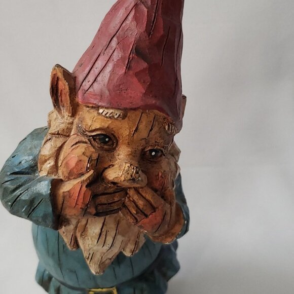Bobblehead gnome vintage hands at mouth metal heavy 9"h - Picture 2 of 13